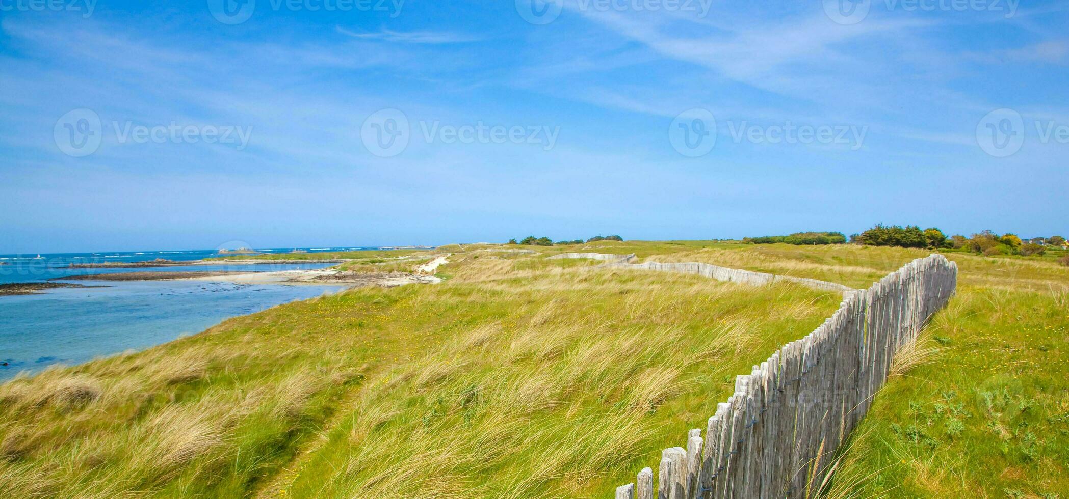 Seacoast under a clear sky photo