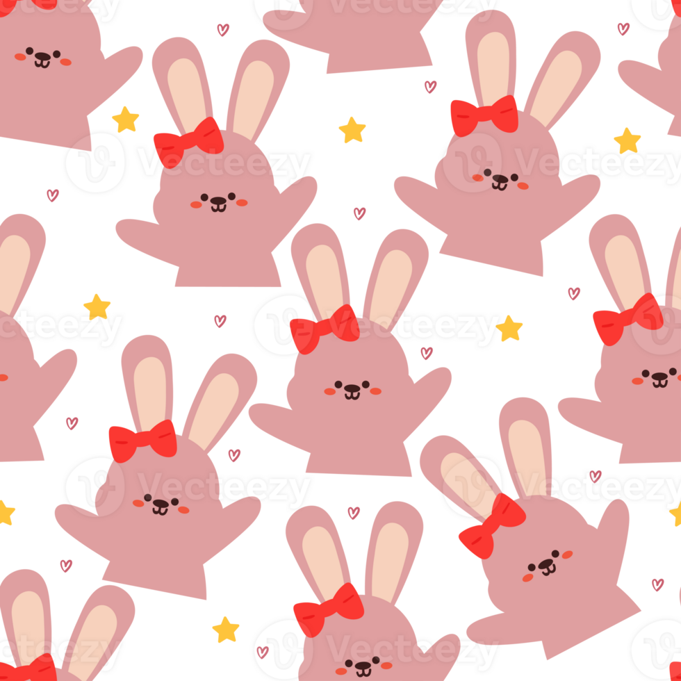 seamless pattern cartoon bunny. cute animal wallpaper for textile, gift wrap paper png