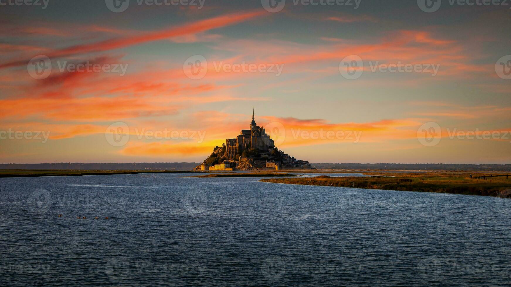 Mont Saint-Michel fortress monastery in France photo