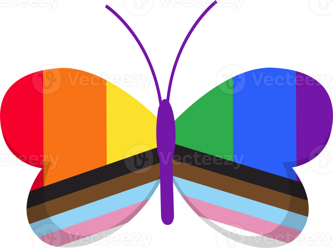 Butterfly color LGBTQ Progress flag png