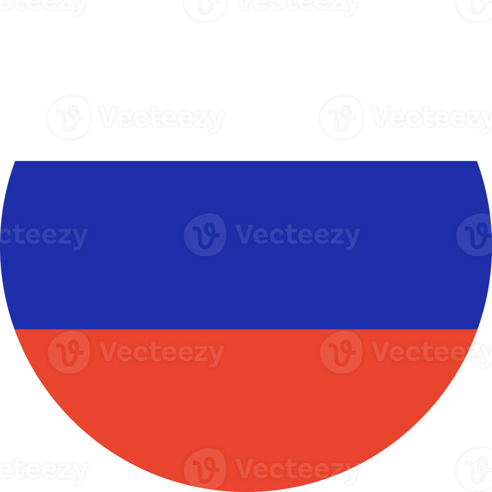 Russia flag. Circle shape. National symbol. Simple icon. png