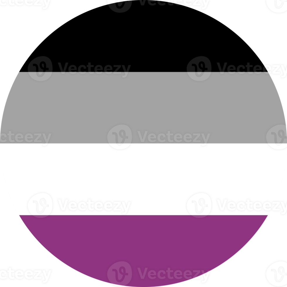 asexué rond fierté drapeau. graphique élément. png illustration.