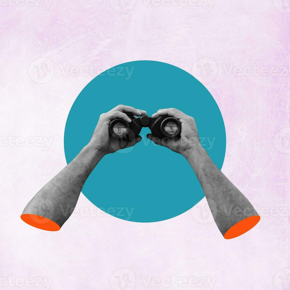 Planning and analytics, art collage. Art collage. photo