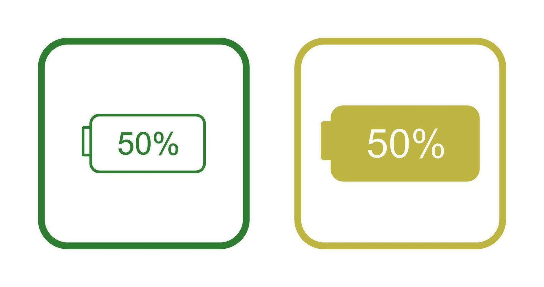 Unique Half Battery Vector Icon