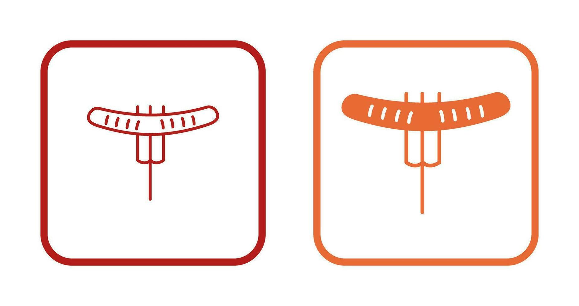Sausage on Fork Vector Icon