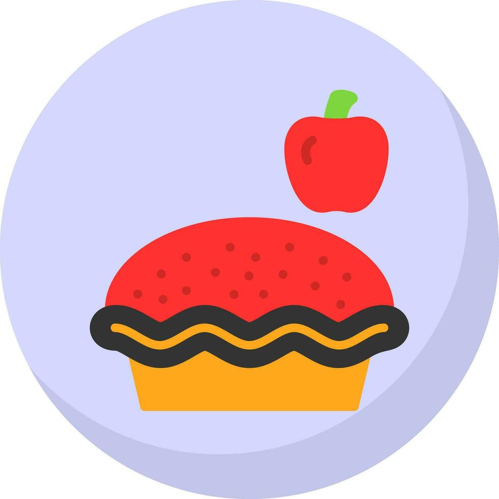 Apple pie Vector Icon Design