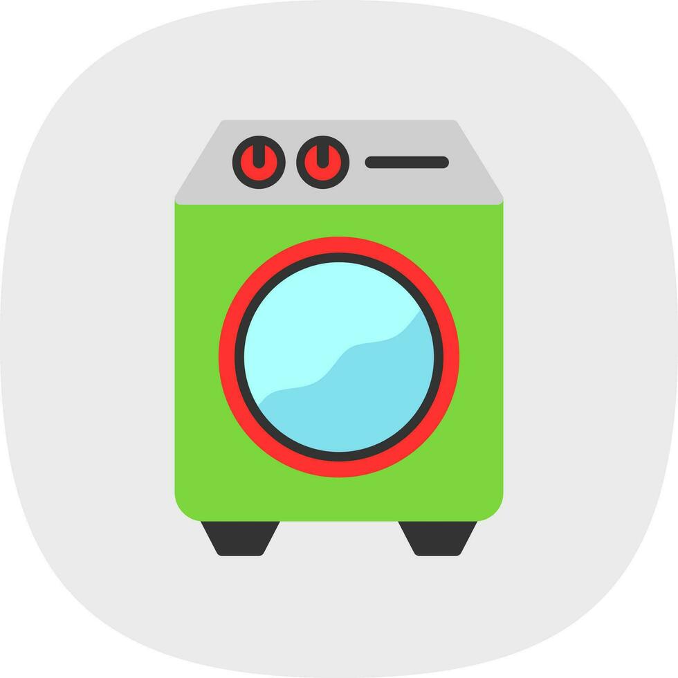 Washing machine Vector Icon Design