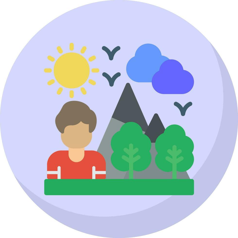 Hiking Vector Icon Design