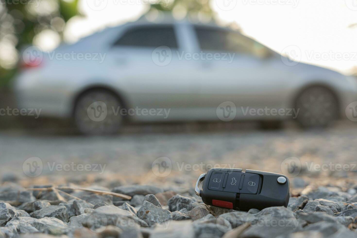 Lost car keys on the ground, Car keys dropped on the floor or fall lying on the street home front. Walking Away From Lost Car Key, can not transport, express, rush time, wast time, emergency photo