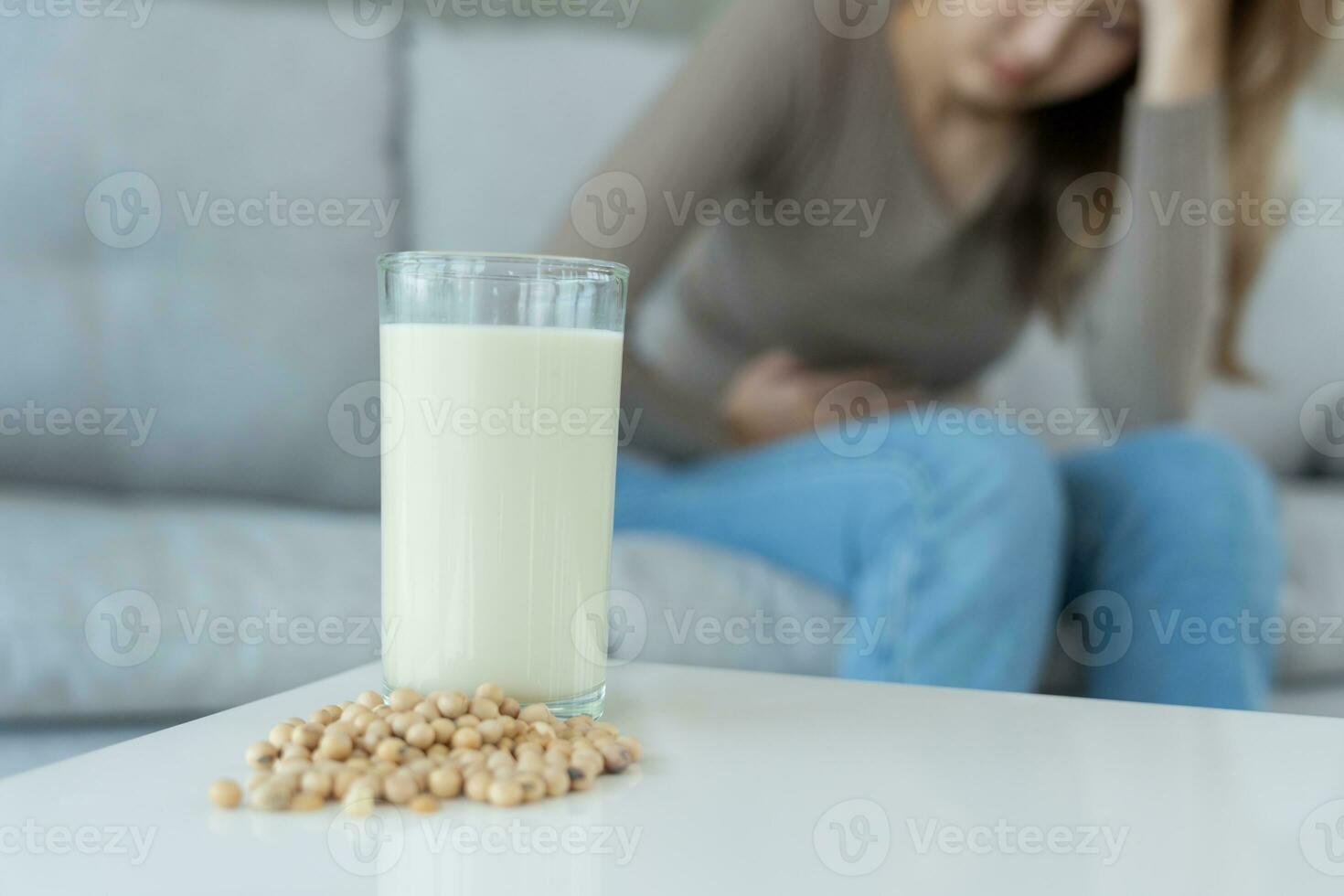 soy allergens, Sick sad unhealthy ill allergic woman, runny stuffy sore