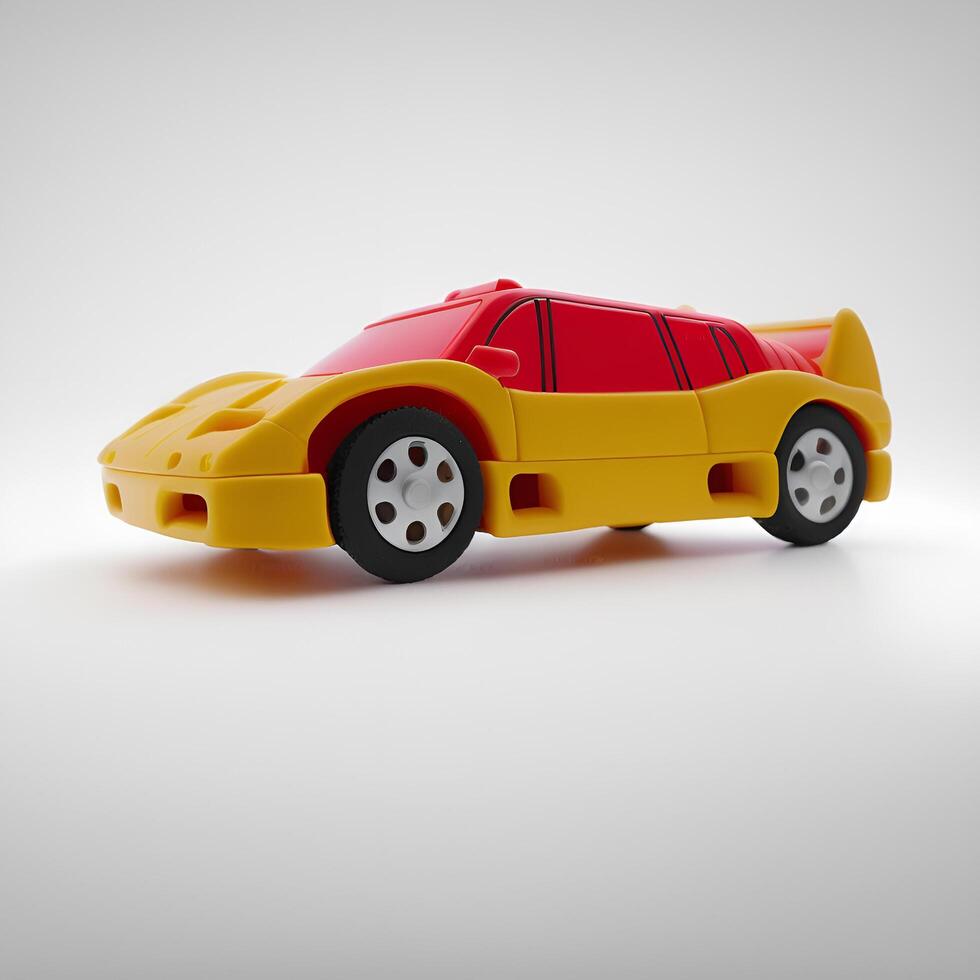 Colorful Baby Toy Car Isolated on White Background photo