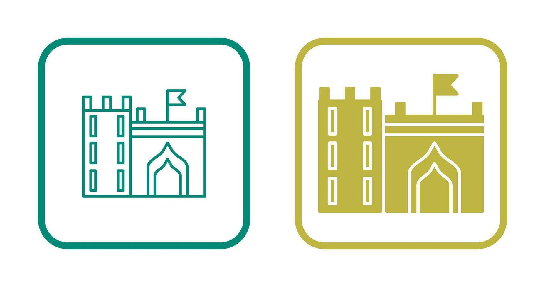 Castle with Flag Vector Icon