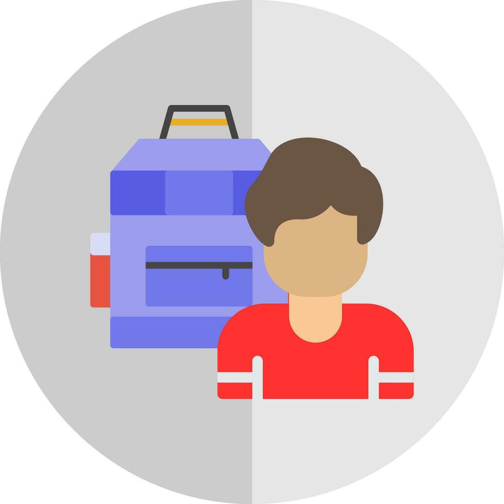Backpacker Vector Icon Design