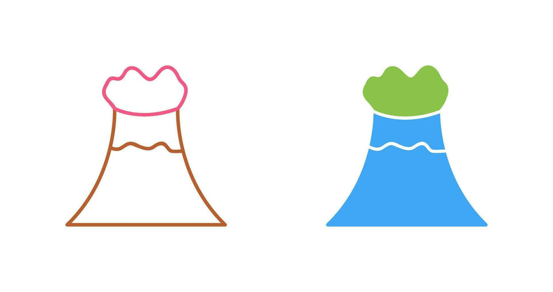 icono de vector de volcán