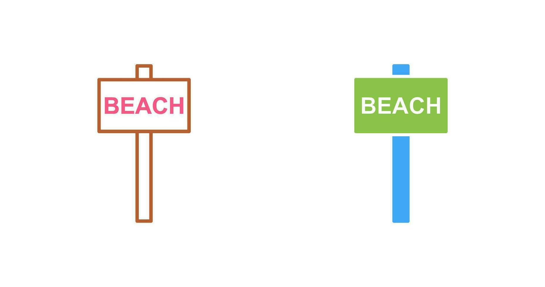Beach Sign Vector Icon