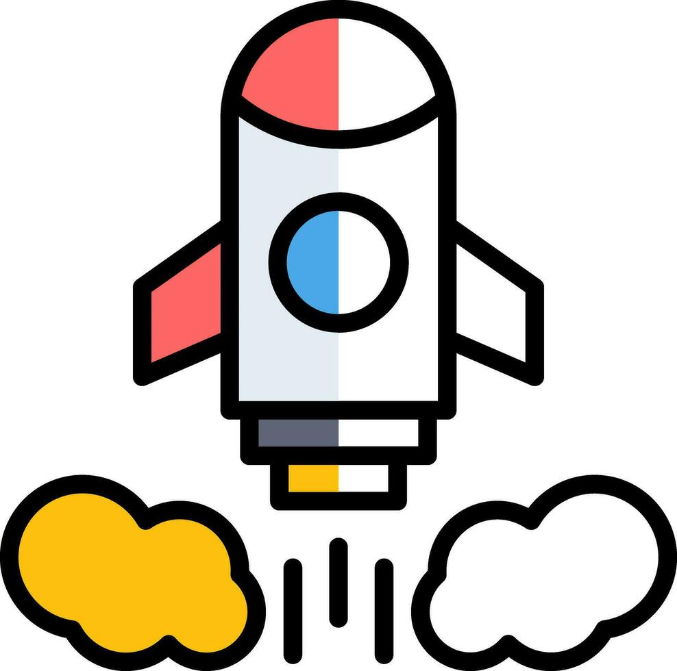 Rocket launch Vector Icon Design