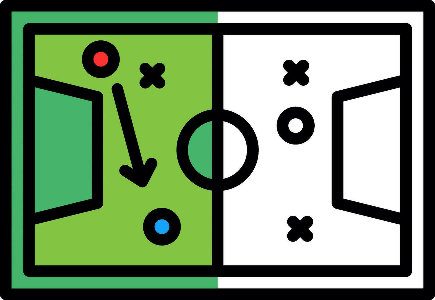 fútbol táctica bosquejo vector icono diseño