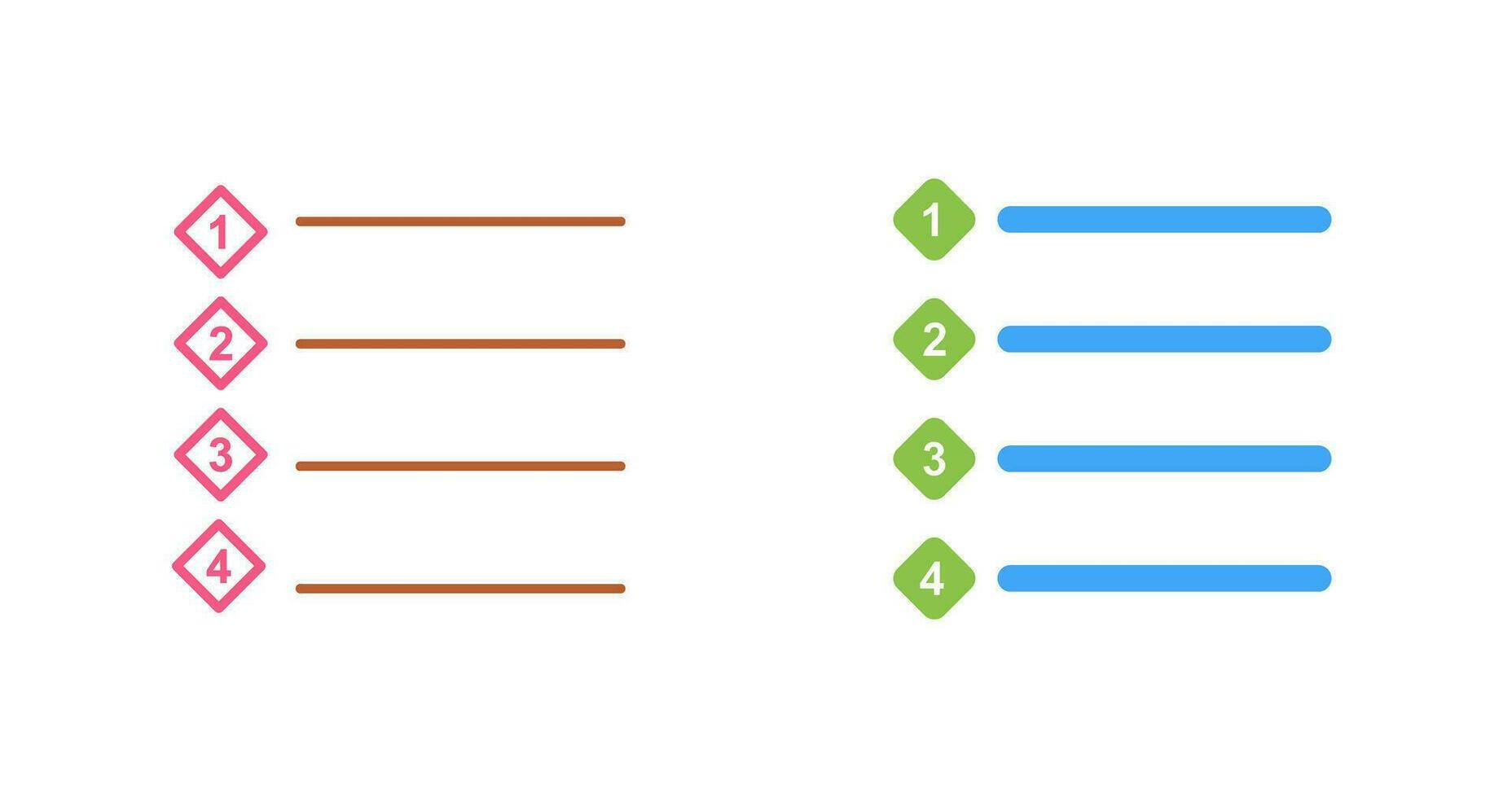 Unique Numbered list Vector Icon