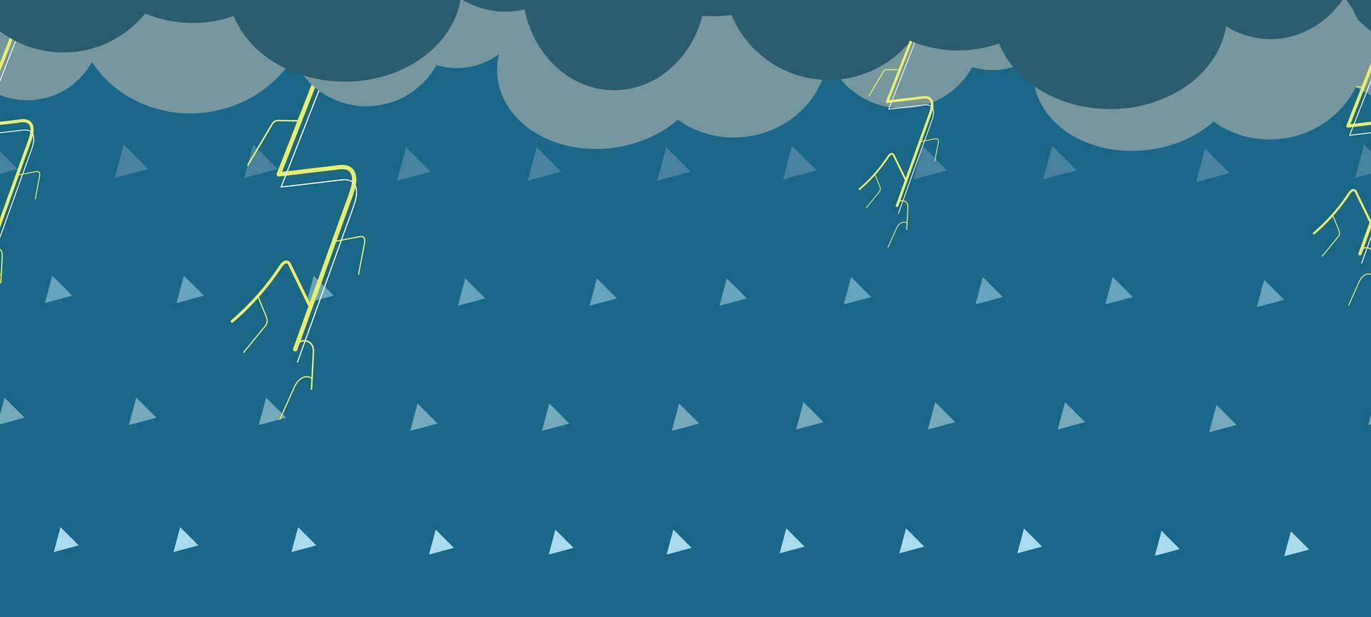 Sea waves and clouds. Vector horizontal landscape.