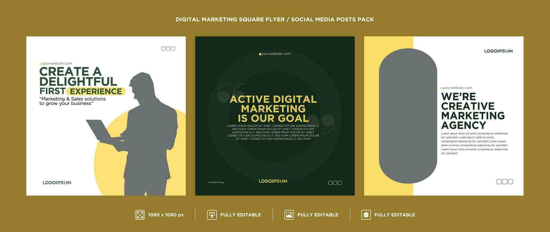 Creative Corporate Business, Digital Marketing, Modern Social Media Post Pack vector