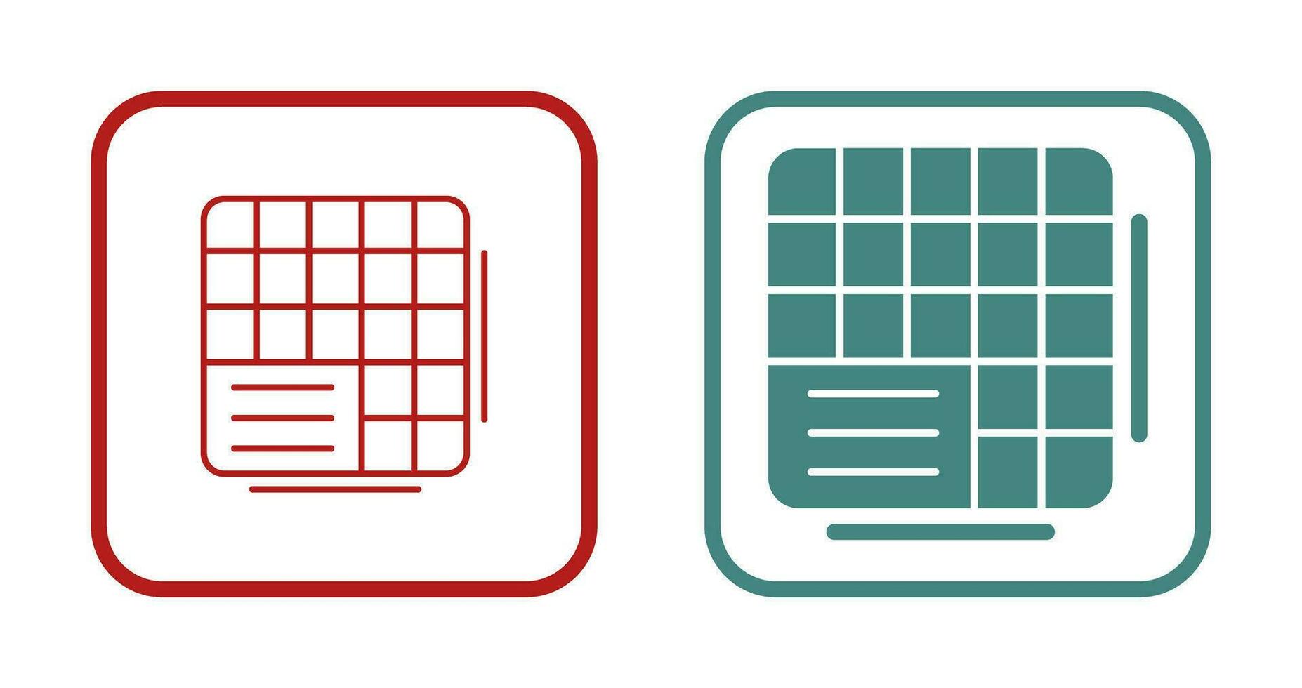 Table Data Vector Icon
