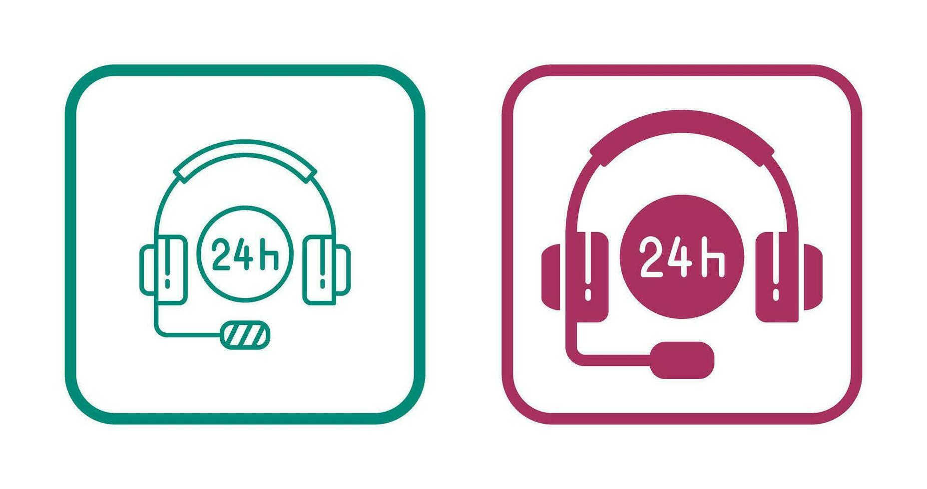 24 Hours Support Vector Icon