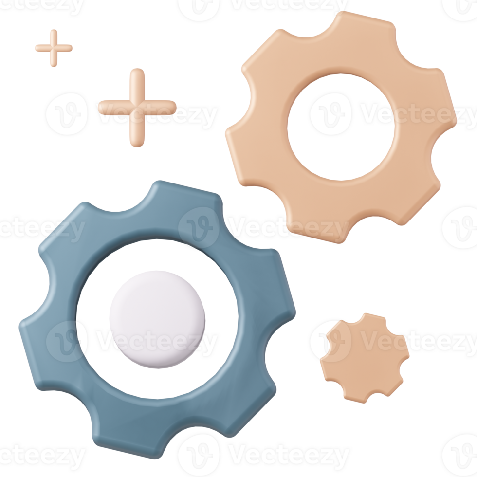 3d gear icon concept png