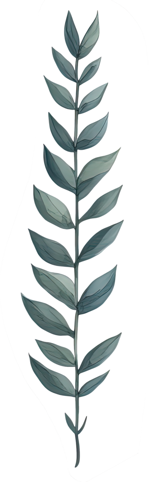 Watercolor green leaf. Generative AI png