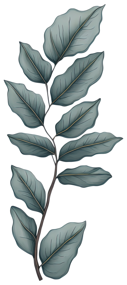 Watercolor green leaf. Generative AI png