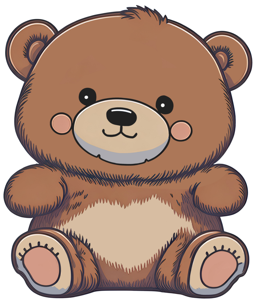Cute bear happy cartoon. png