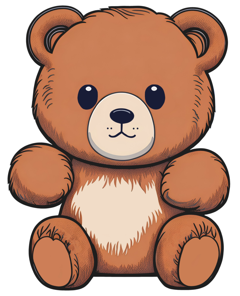 fofa Urso feliz desenho animado. ai generativo png