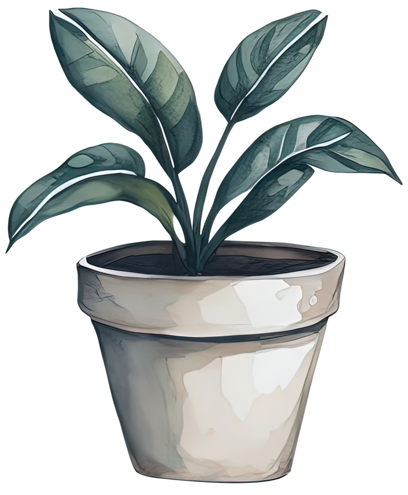 Watercolor House plant. AI Generative png