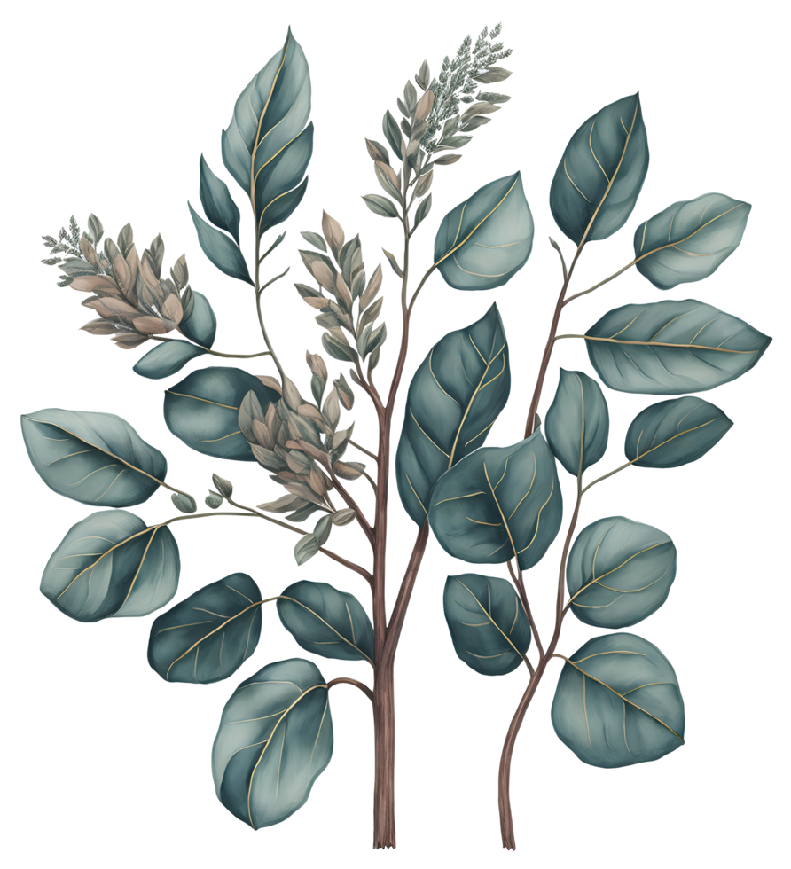 Watercolor green leaf. png