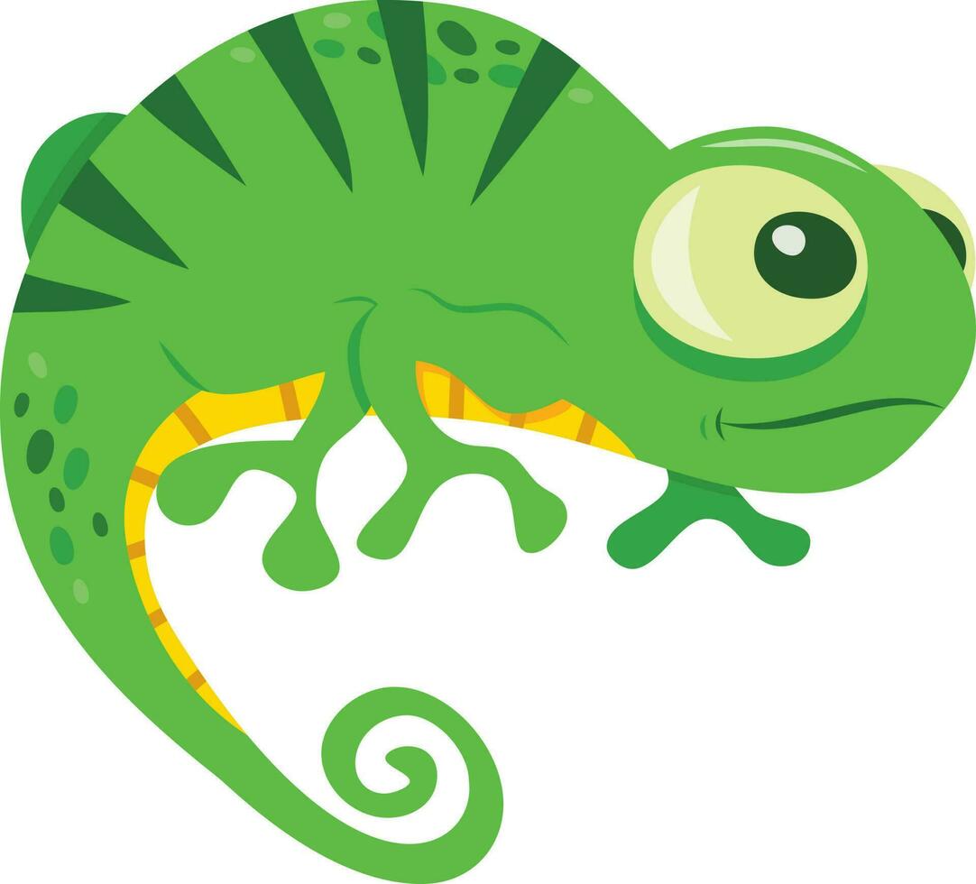 Cute Cartoon Chameleon Lizard vector