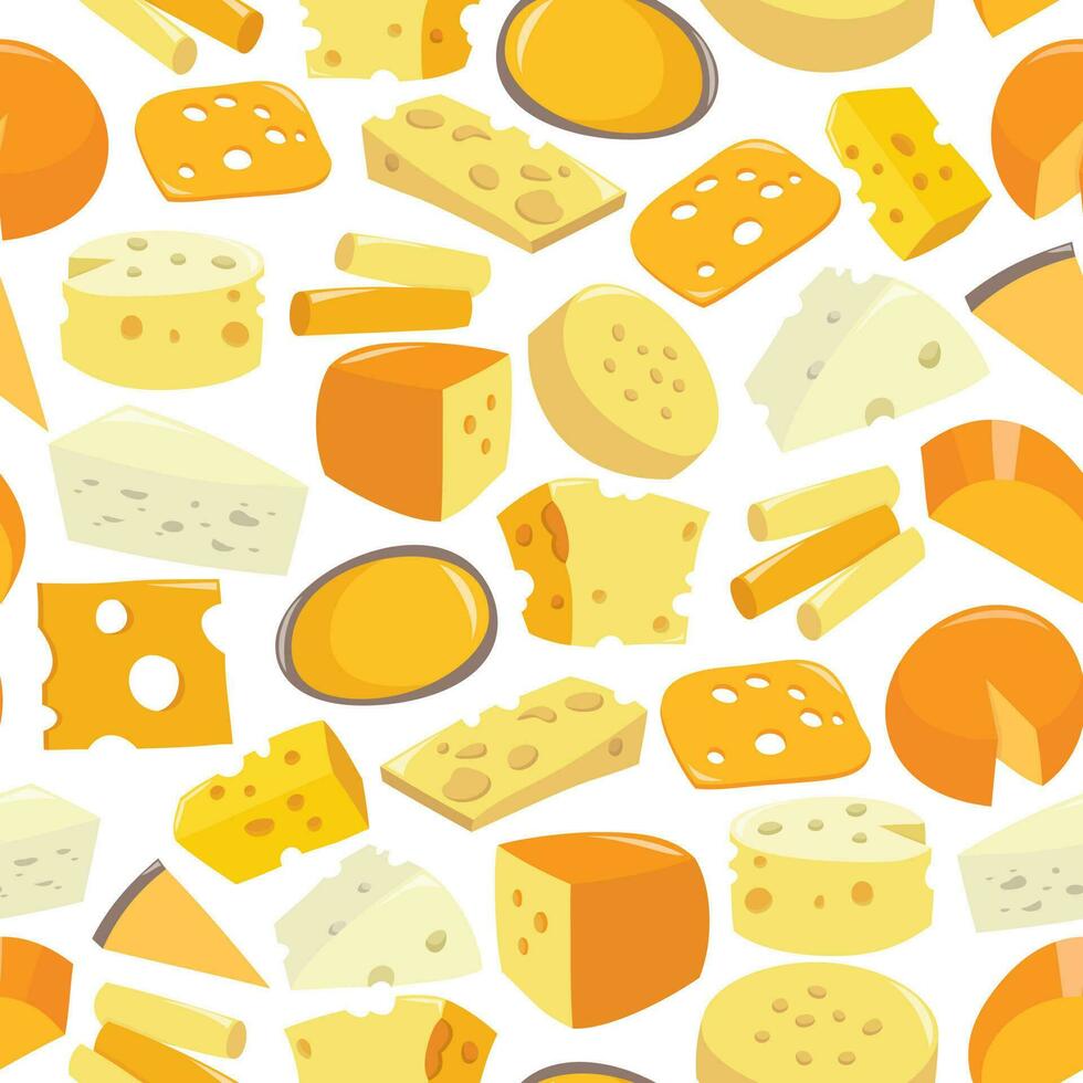 Cartoon Cheese Seamless Pattern Background vector