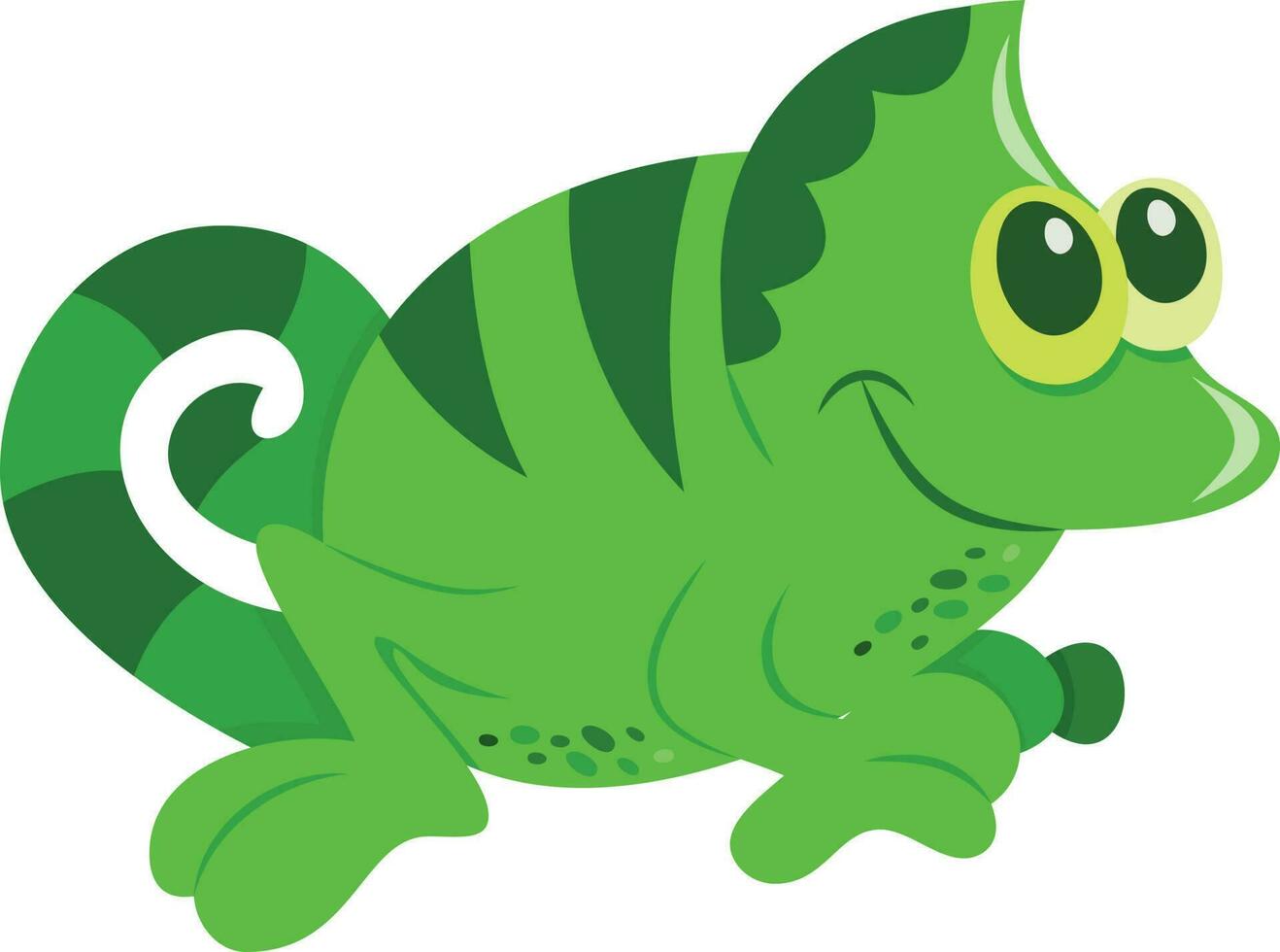 Cute Cartoon Chameleon Lizard vector