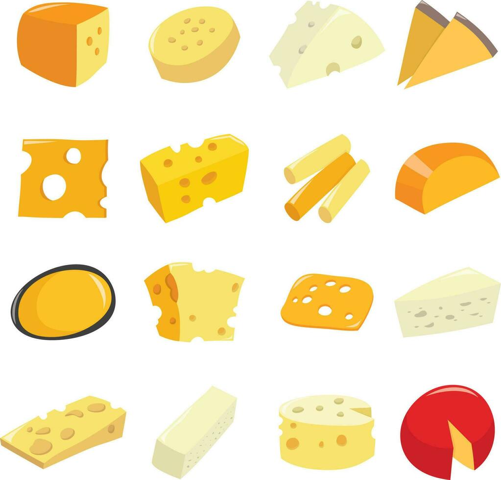 conjunto de queso de dibujos animados vector