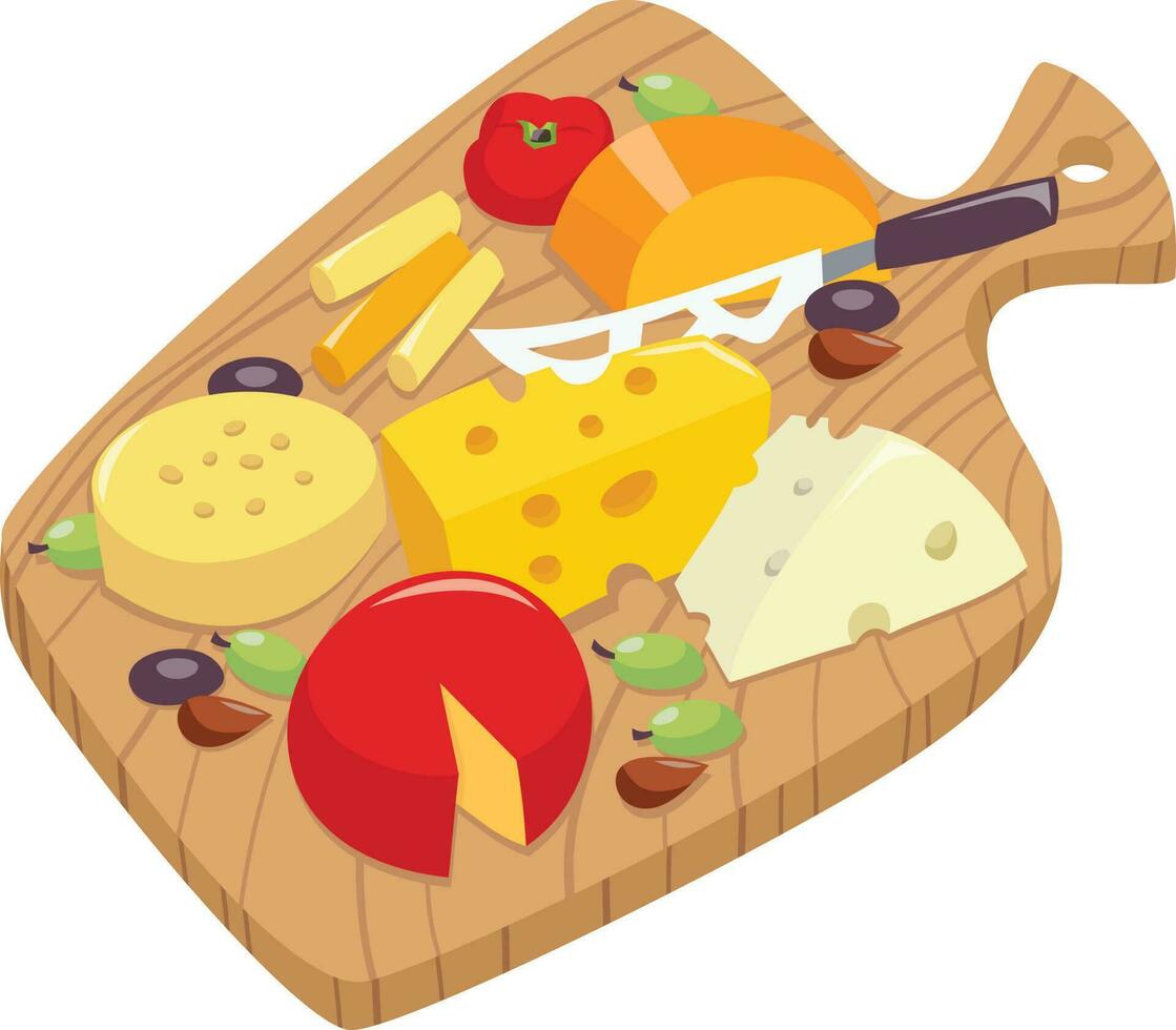 Cartoon Cheese Board vector