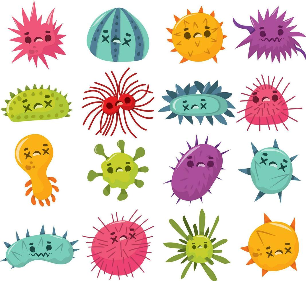 Cartoon Virus Germ Set vector