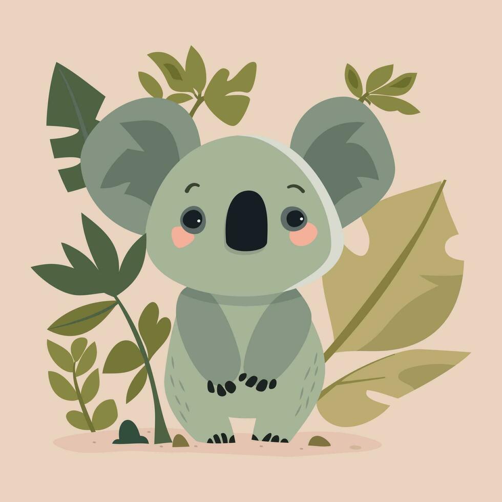 lindo koala de dibujos animados vector