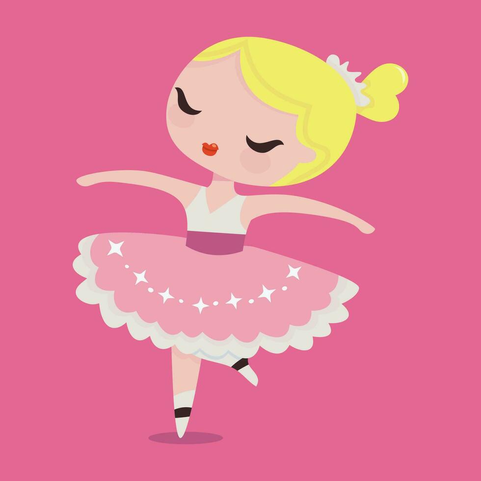 Cute Cartoon Ballerina vector