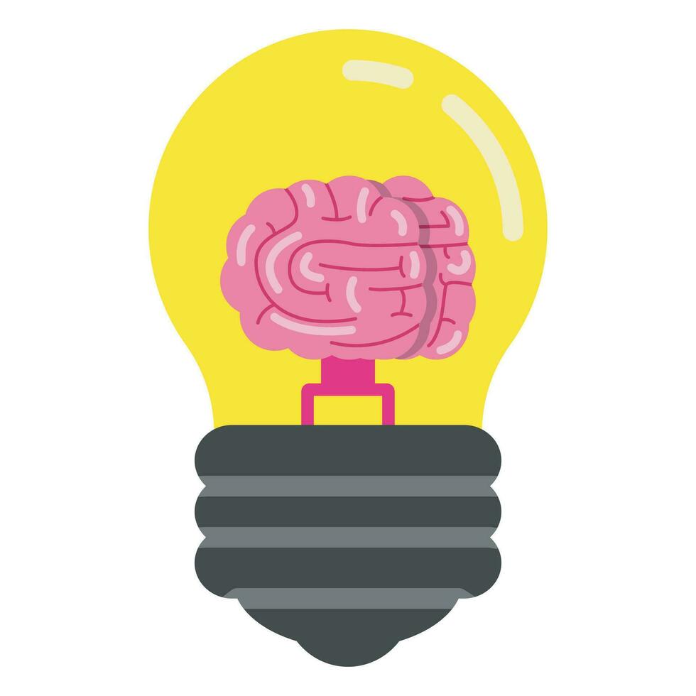 idea lámpara cerebro. símbolo de innovación en pensando en negocio vector