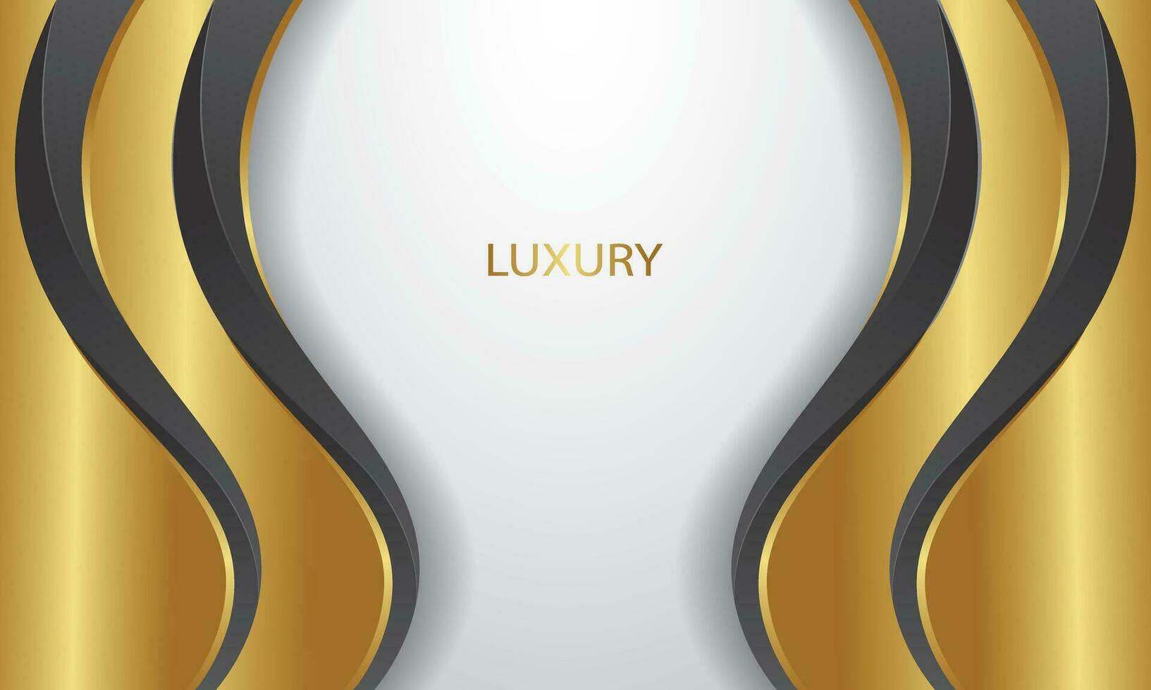 Golden lines luxury on cream color background. elegant realistic paper cut style 3d vector