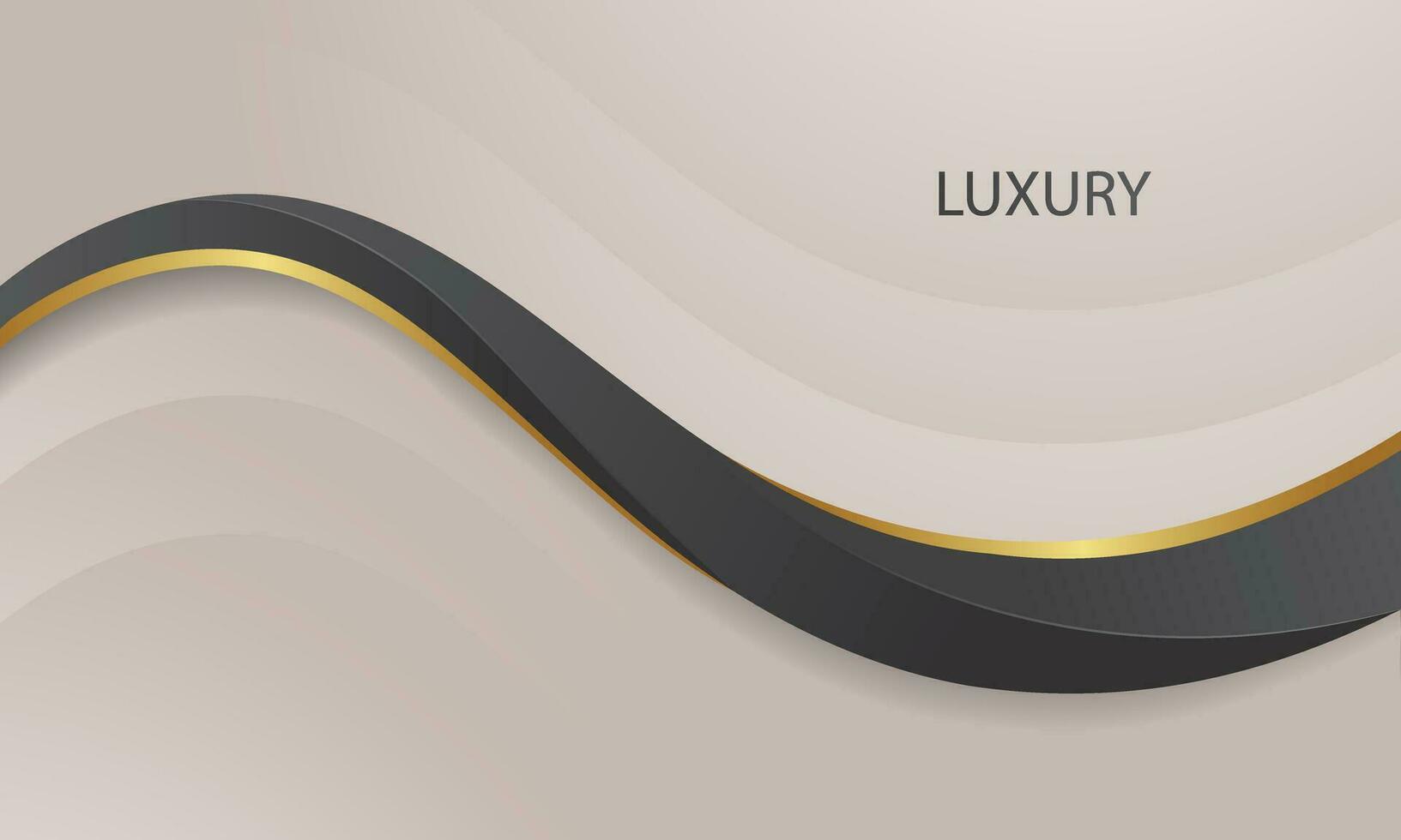 Golden lines luxury on cream color background. elegant realistic paper cut style 3d vector