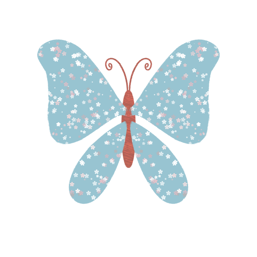 bleu papillon illustration png