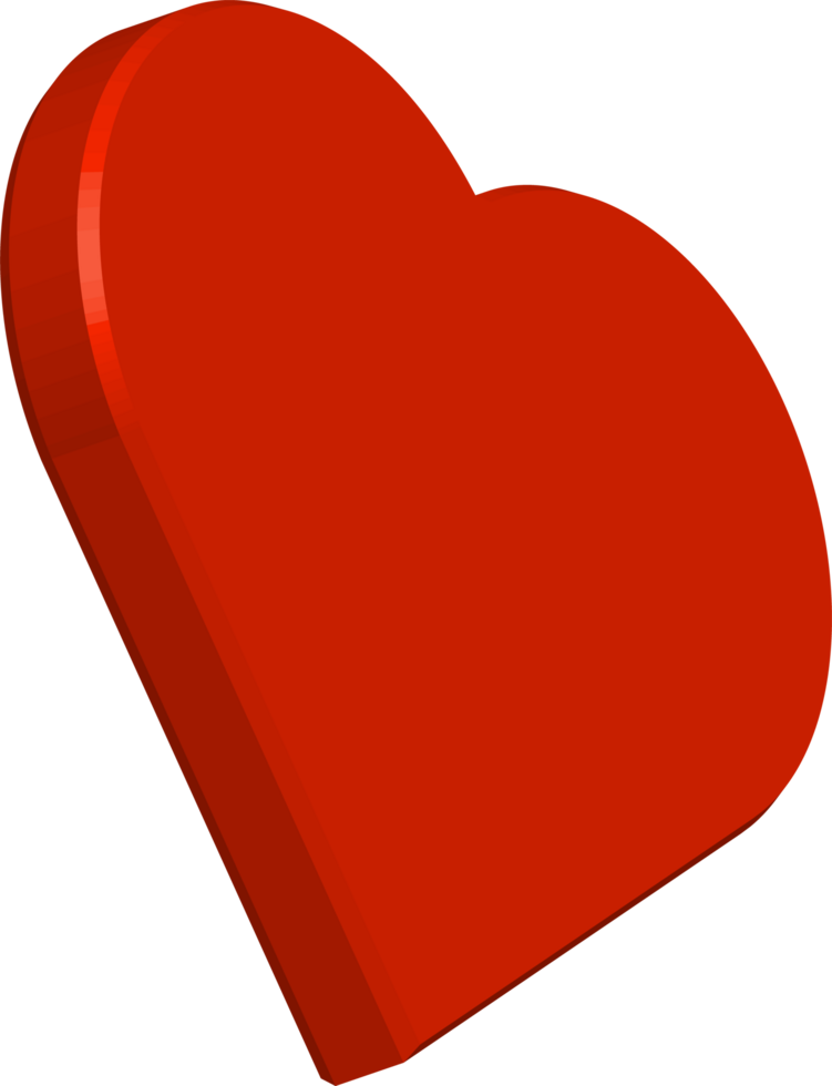 3D red heart shapes, Valentine's Love shapes, Romantic heart shape for couples. png