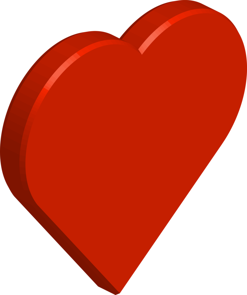 3D style love shape design, Valentine's Love shape for couples. Red heart shape png