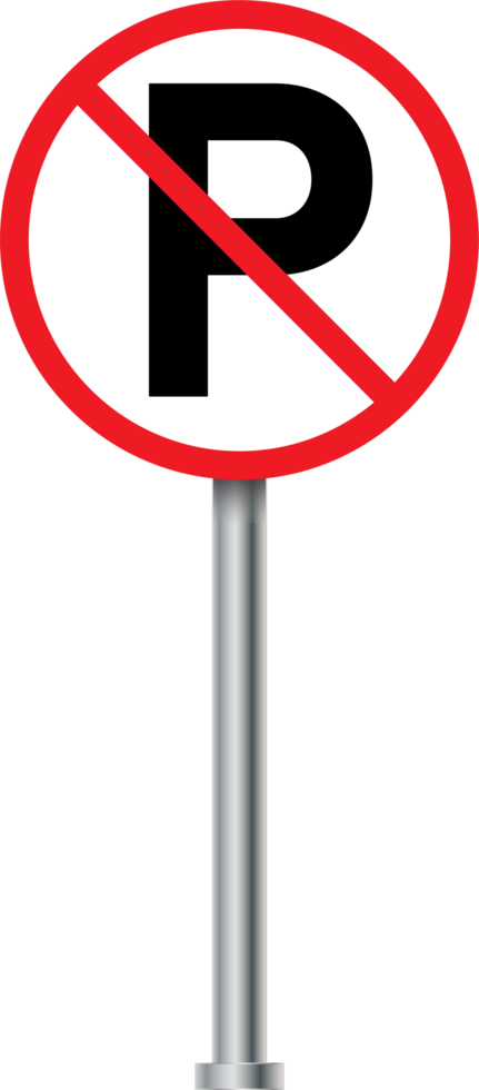 No parking sign design. Road and traffic direction signs. Red color road sign. Highway direction signs. png