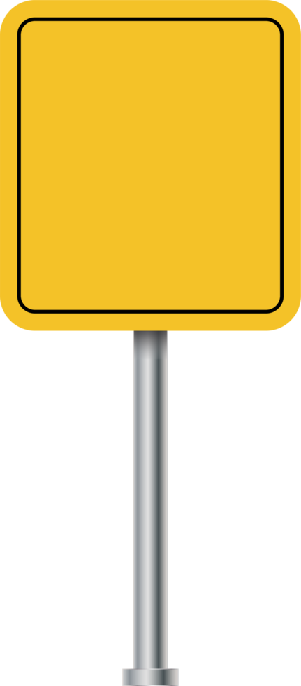 Yellow billboard design. Highway direction signs. Blank advertising billboard. Yellow color road sign png