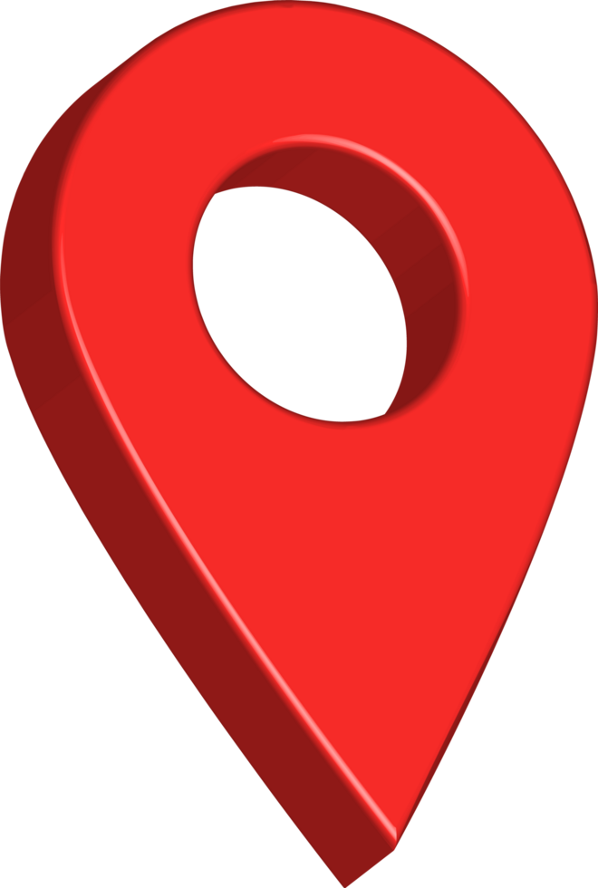 3D red location pin for GPS map. Location pin and GPS pointer. Map marker and location pin. png